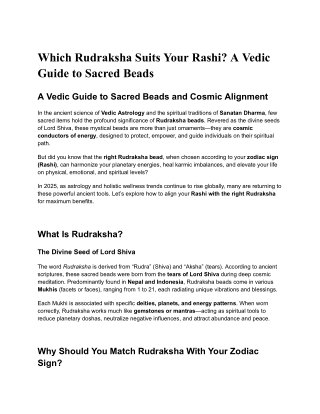 Which Rudraksha Suits Your Rashi