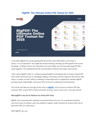BigPDF_ The Ultimate Online PDF Toolset for 2025