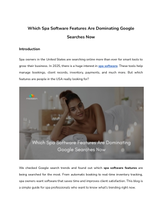 Which Spa Software Features Are Dominating Google Searches Now