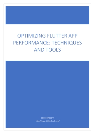optimizing flutter app performance techniques