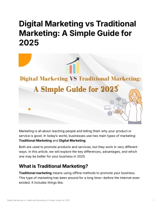 Digital Marketing vs Traditional Marketing: A Simple Guide for 2025