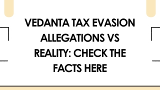 Vedanta Tax Evasion Allegations Vs Reality Check the Facts Here