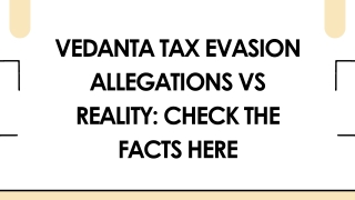 Vedanta Tax Evasion Allegations Vs Reality Check the Facts Here