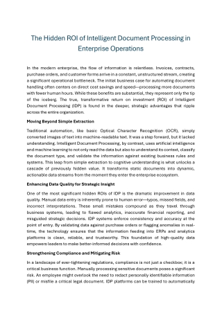 The Hidden ROI of Intelligent Document Processing in Enterprise Operations
