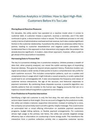predictive analytics in utilities how to spot