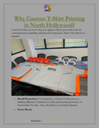 Why Custom T-Shirt Printing in North Hollywood?