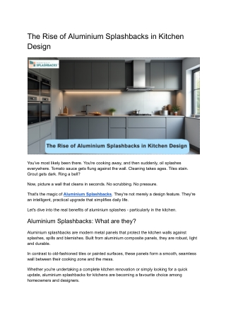 The Rise of Aluminium Splashbacks in Kitchen Design