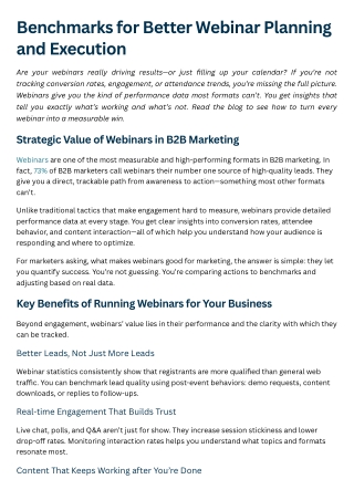 benchmarks for better webinar planning