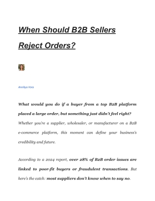 When Should B2B Sellers Reject Orders_