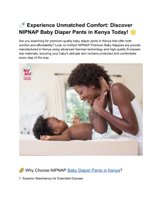 Experience Unmatched Comfort Discover NIPNAP Baby Diaper Pants in Kenya Today!