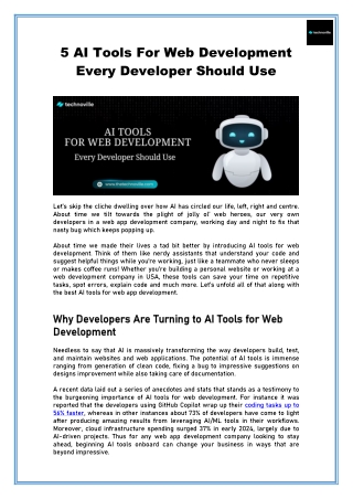 5 ai tools for web development every developer