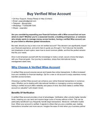 37k How To buy Verified Wise Account (New or Old) in 2025