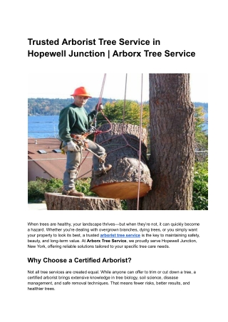 Trusted Arborist Tree Service in Hopewell Junction _ Arborx Tree Service