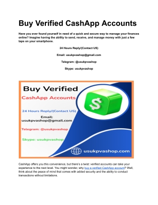 Buy Verified CashApp Accounts