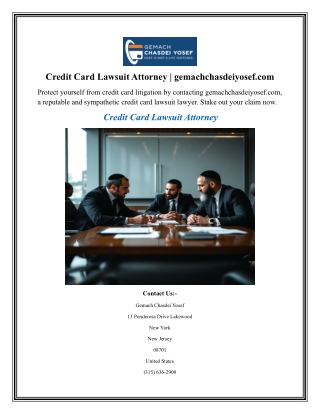 Credit Card Lawsuit Attorney gemachchasdeiyosef.com