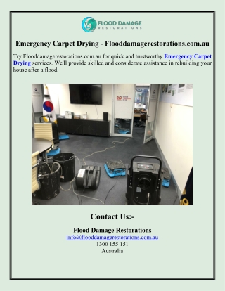 emergency carpet drying flooddamagerestorations