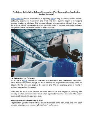 The Science Behind Water Softener Regeneration What Happens When Your System Needs a Recharge