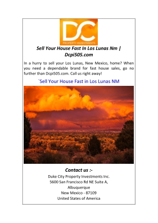 Sell Your House Fast In Los Lunas Nm  Dcpi505.com