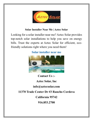 Solar Installer Near Me Aztec Solar