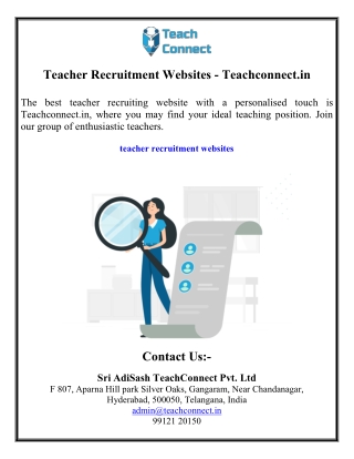 Teacher Recruitment Websites - Teachconnect.in