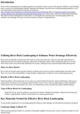 Utilizing River Rock Landscaping to Enhance Water Drainage Effectively