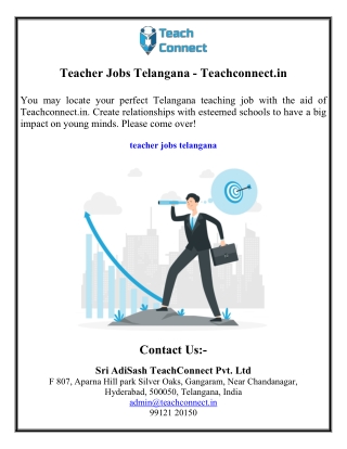 Teacher Jobs Telangana - Teachconnect.in