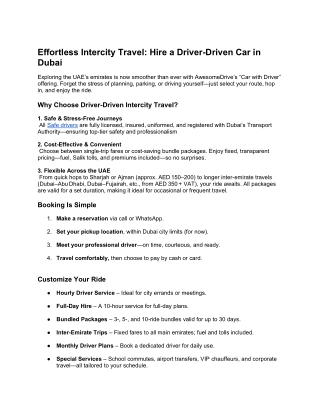 Effortless Intercity Travel_ Hire a Driver‑Driven Car in Dubai