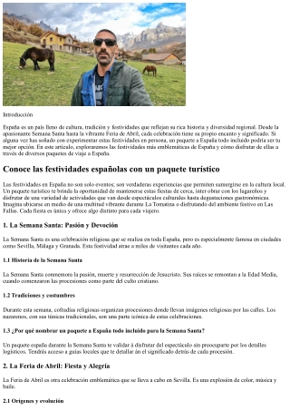 Conoce las fiestas en España mediante un excursión