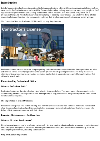 The Connection Between Professional Ethics and Licensing Requirements