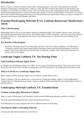 Essential Hardscaping Materials Every Lubbock Homeowner Should Know About