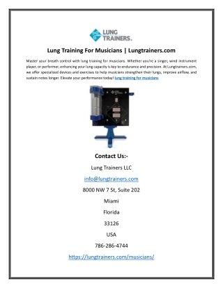 Lung Training For Musicians | Lungtrainers.com
