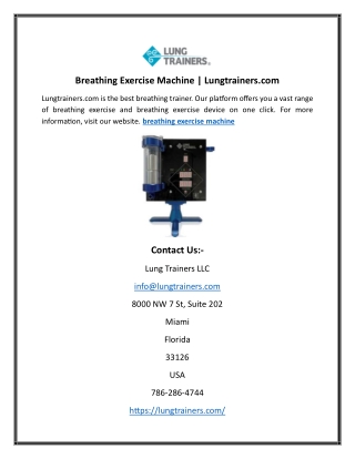 Breathing Exercise Machine | Lungtrainers.com