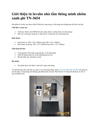 Tủ Lavavo Nhà Tắm Thông Minh Nhôm Xanh Ghi TN-3654