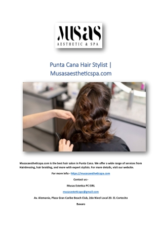 Punta Cana Hair Stylist | Musasaestheticspa.com
