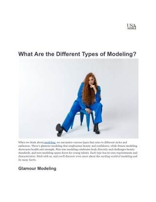 What Are the Different Types of Modeling-USA Models