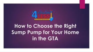 How to Choose the Right Sump Pump for Your Home in the GTA