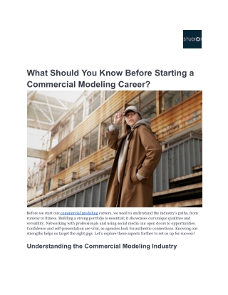 What Should You Know Before Starting a Commercial Modeling Career-Studio1.us