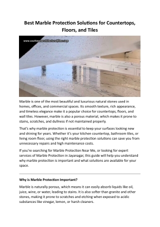 Best Marble Protection Solutions for Countertops, Floors, and Tiles