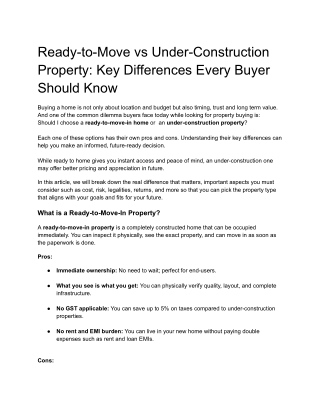 Ready-to-Move vs Under-Construction Property_ Key Differences Every Buyer Should Know