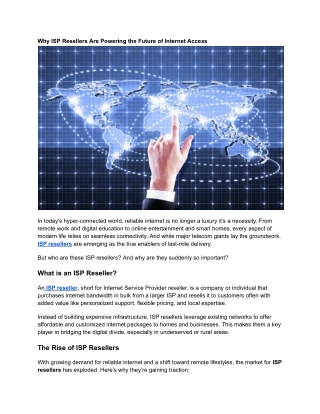 Why ISP Resellers Are Powering the Future of Internet Access