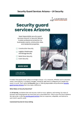 Security Guard Services Arizona – LH Security