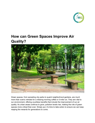 How can Green Spaces Improve Air Quality-Reachgreen