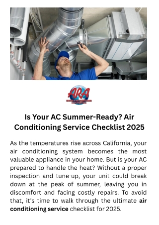 Is Your AC Summer-Ready Air Conditioning Service Checklist 2025