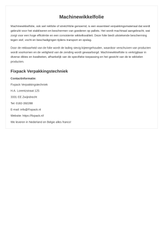 machinewikkelfolie
