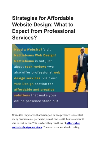 Boost Your Business with Nattiebama's Affordable Web Design Services