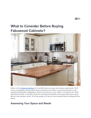 What to Consider Before Buying Fabuwood Cabinets-USADistributor