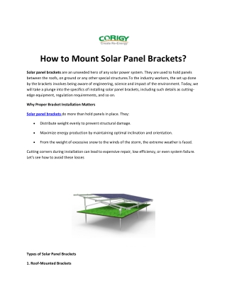 How To Install Solar Panel Mounting Brackets?