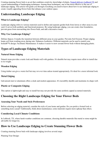 How to Use Landscape Edging to Create Stunning Flower Beds