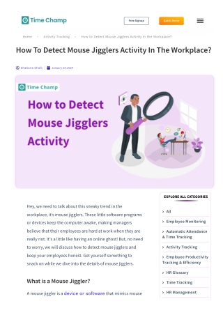 How to Detect Mouse Jigglers Activity in the Workplace?