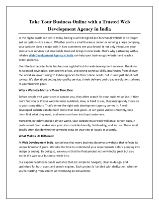 Get a Website That Works for You – Powered by Web Development India